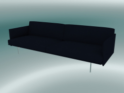 Triple Sofa Outline (Vidar 554, Polished Aluminum)