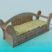 3D modeli Ahşap kanepe - önizleme