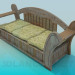 3d model Wooden sofa - preview
