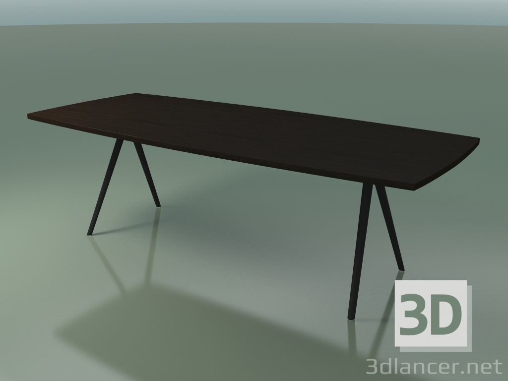 modèle 3D Table en forme de savon 5434 (H 74 - 100x240 cm, pieds 150 °, plaqué wengé L21, V44) - preview
