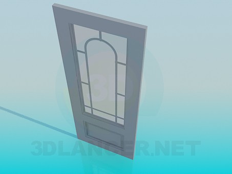 3d model Door with glass - preview 3d model Door with glass - preview