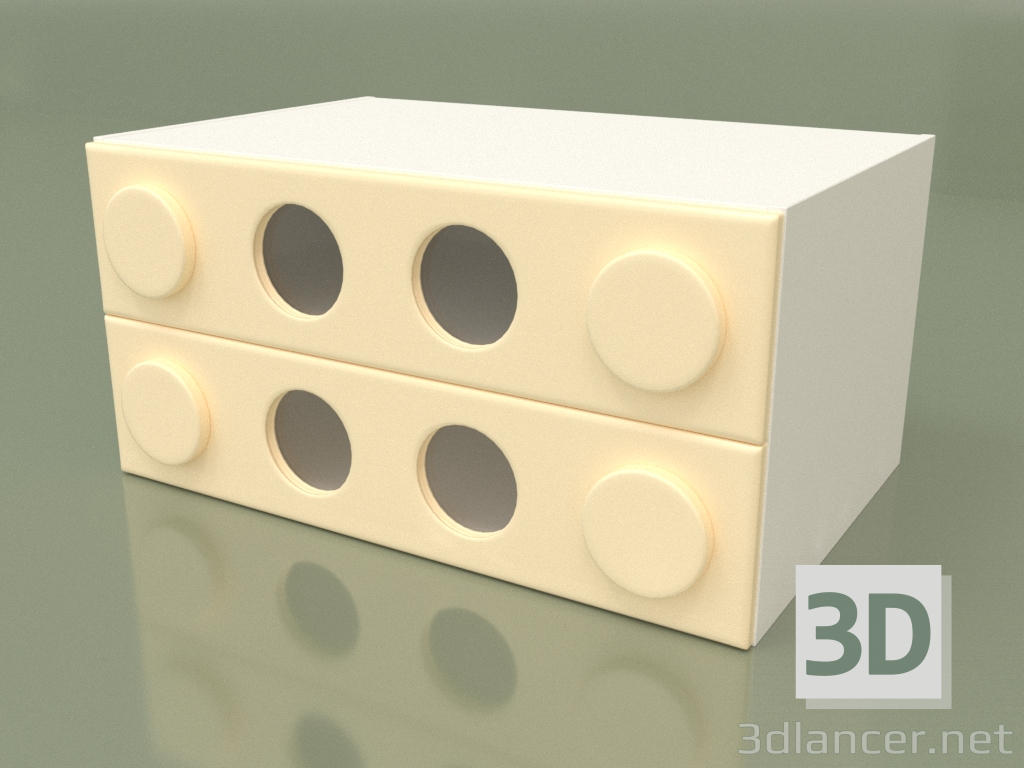 modello 3D Cassettiera piccola (Crema) - anteprima