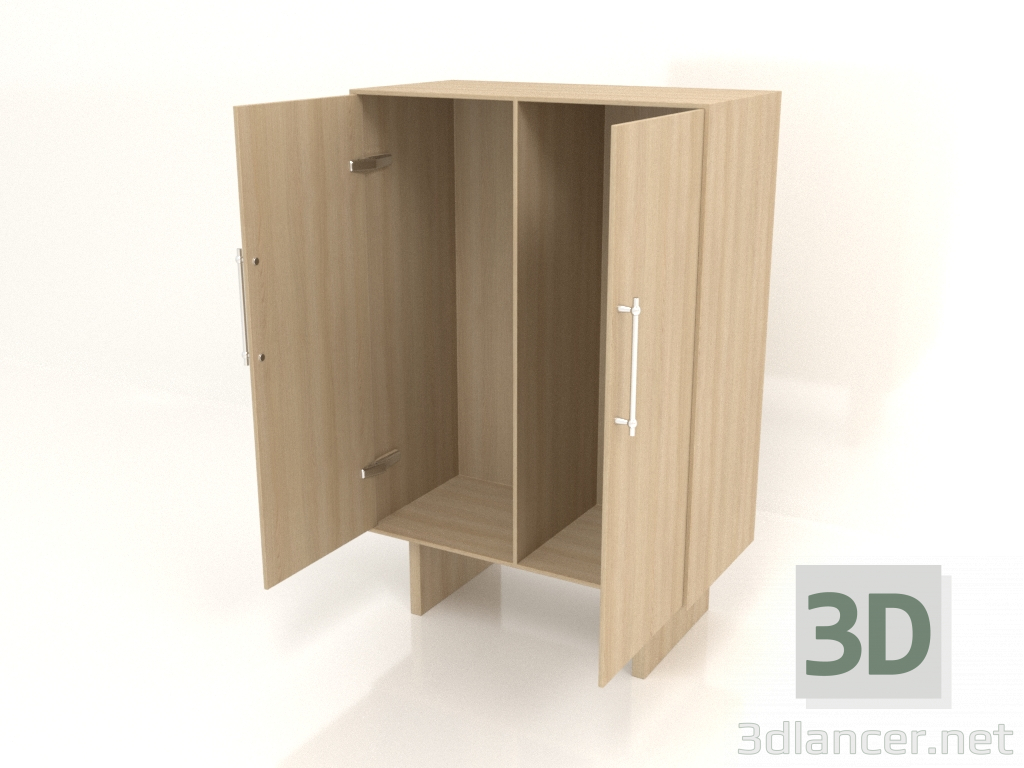 3D Modell Kleiderschrank B 02 (800x400x1200 offen, Holz weiß) - Vorschau