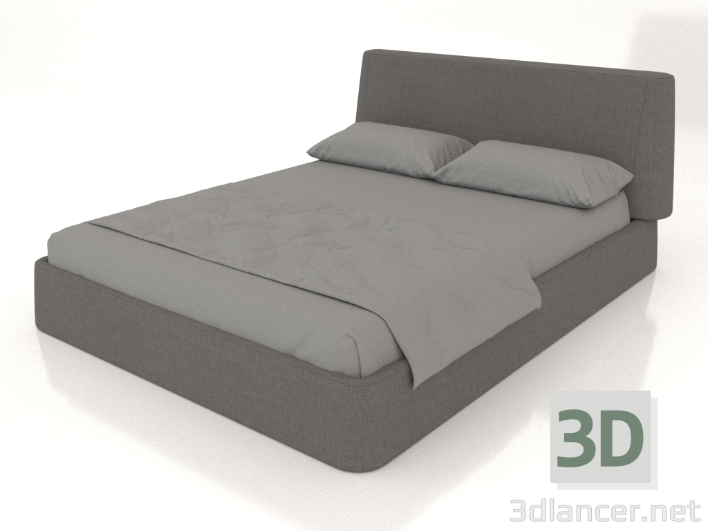 3d model Double bed Picea 1600 (gray) - preview