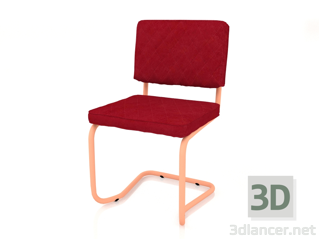 3d model Diamond Kink Chair (Royal Red) - preview