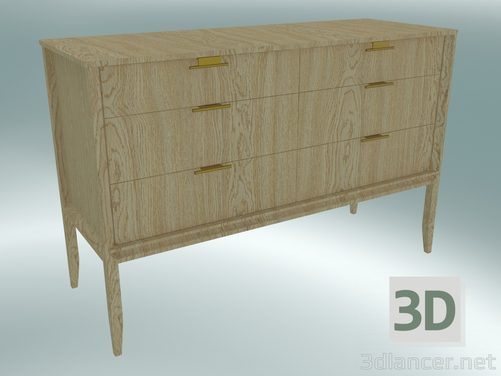 3d model Chest of 6 drawers (Light Oak) - preview