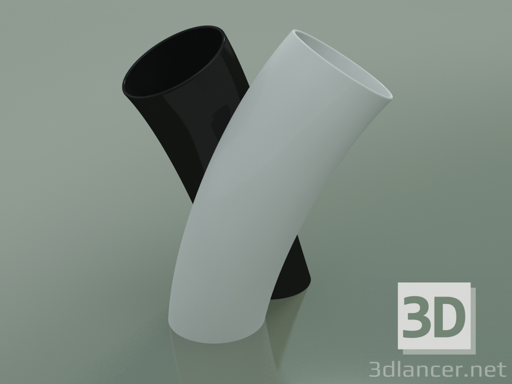 modello 3D Vaso Abbraccio (Nero-Bianco) - anteprima