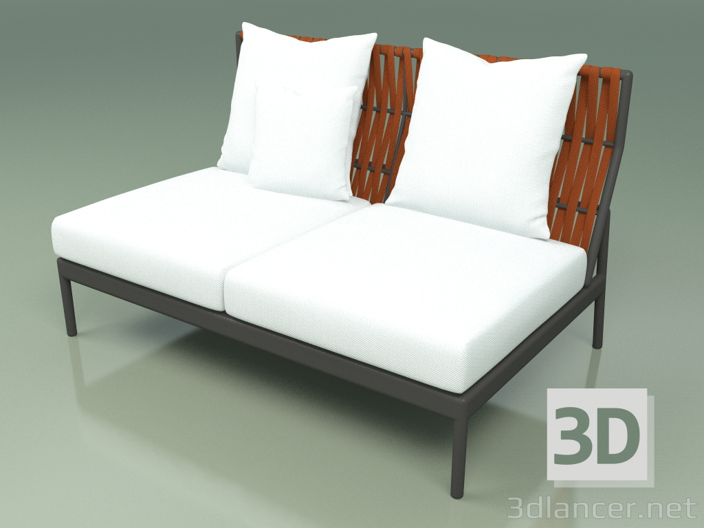 Modelo 3d Módulo de sofá central 106 (cinto laranja) - preview