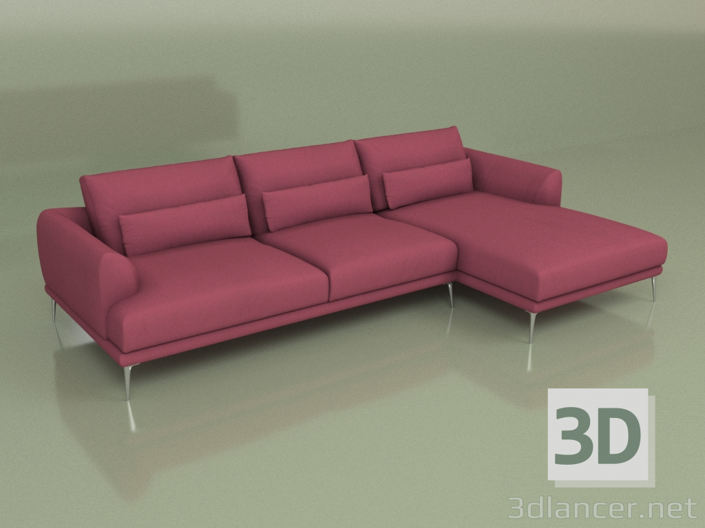 3D modeli Köşe kanepe Kahve - önizleme