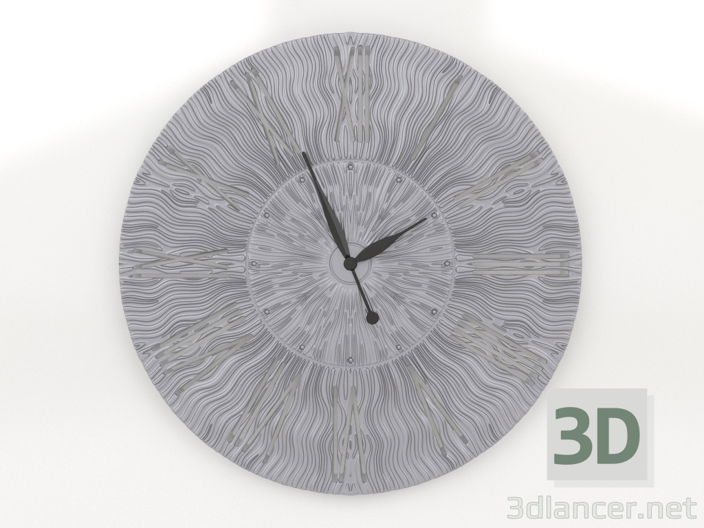 modèle 3D Horloge murale TWINKLE (argent) - preview
