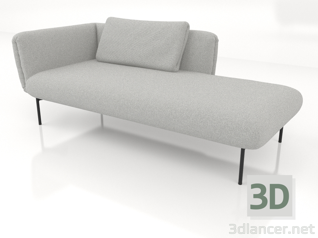 modello 3D Chaise longue 190 sinistra (opzione 1) - anteprima