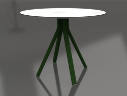 Round dining table on column leg Ø90 (Bottle green)