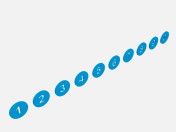 Raccolta di numeri tondi blu