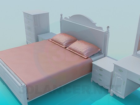 3d модель Набор в спальную – превью 3d модель Набор в спальную – превью