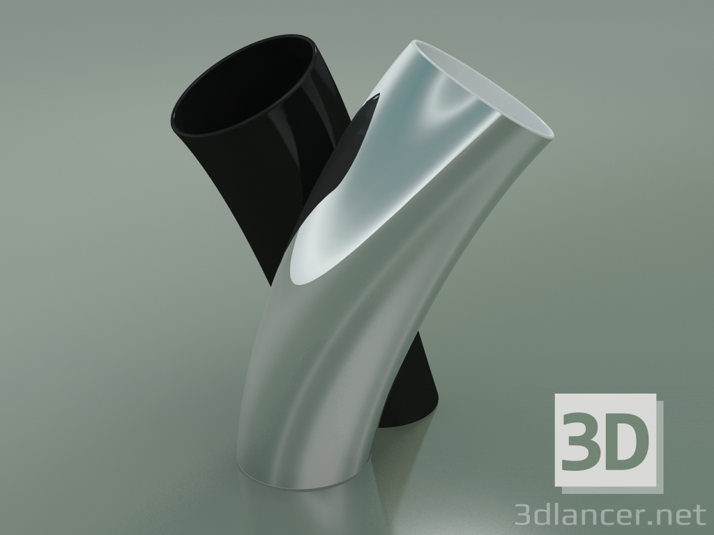 modèle 3D Vase Abbraccio (Noir-Platine) - preview