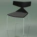 3d model Stackable chair 3710 (4 metal legs, with cushion, Black, V12) - preview