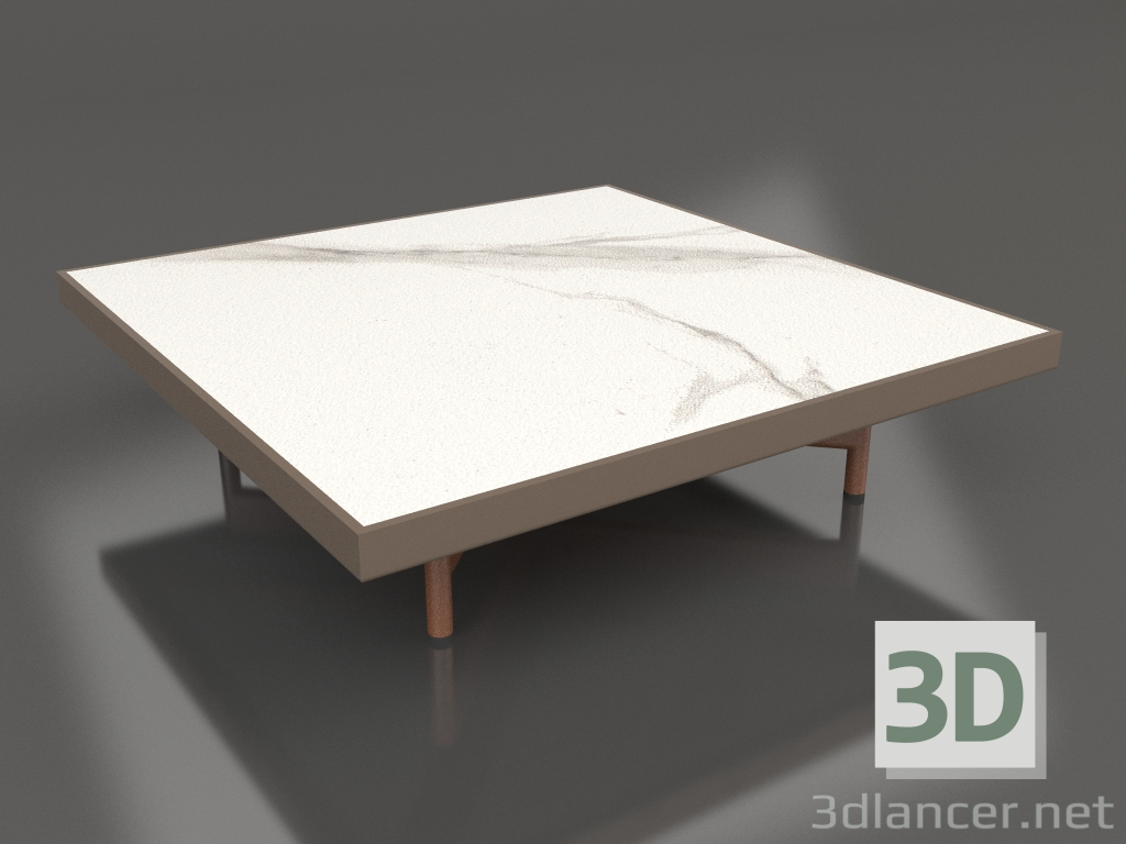 modello 3D Tavolino quadrato (Bronzo, DEKTON Aura) - anteprima
