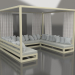3d model Sofa with curtains (Gold) - preview