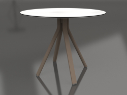 Round dining table on column leg Ø90 (Bronze)