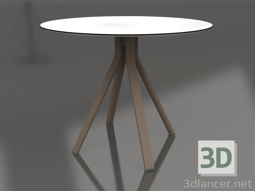 Modelo 3d Mesa de jantar redonda com perna de coluna Ø90 (Bronze) - preview