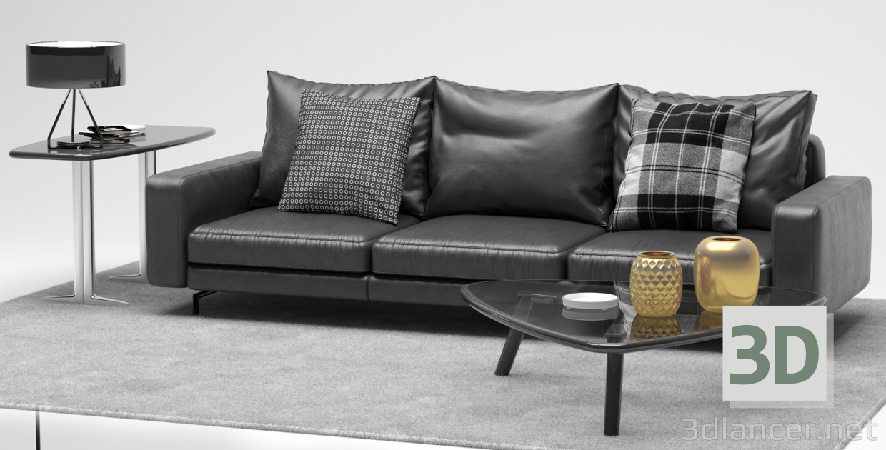 Sofa Sherman Minotti 3D-Modell kaufen - Rendern