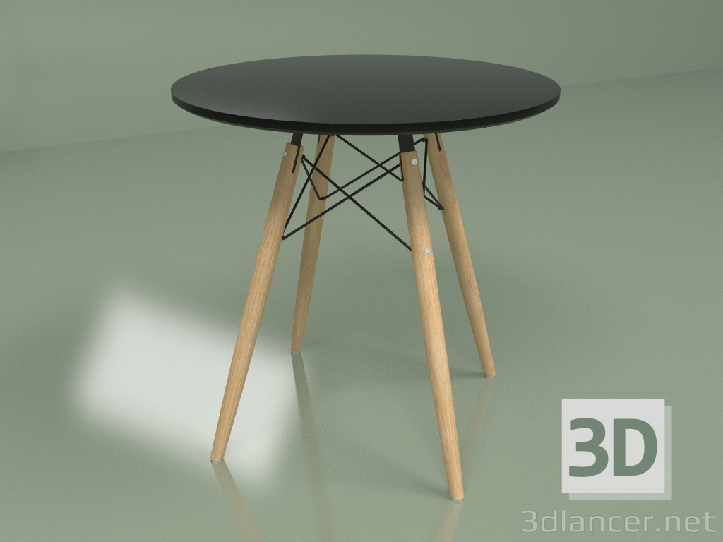 modello 3D Tavolo da pranzo Eiffel diametro 70 (nero) - anteprima