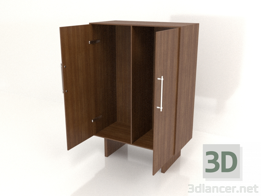 modèle 3D Armoire W 02 (800x400x1200 ouverte, bois brun clair) - preview
