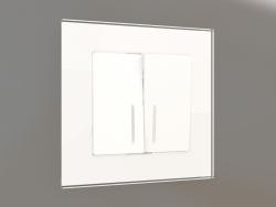 Interruptor de dois grupos com luz de fundo (branco fosco)