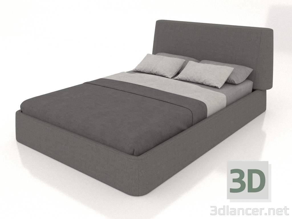 3d model Double bed Picea 1400 (gray) - preview