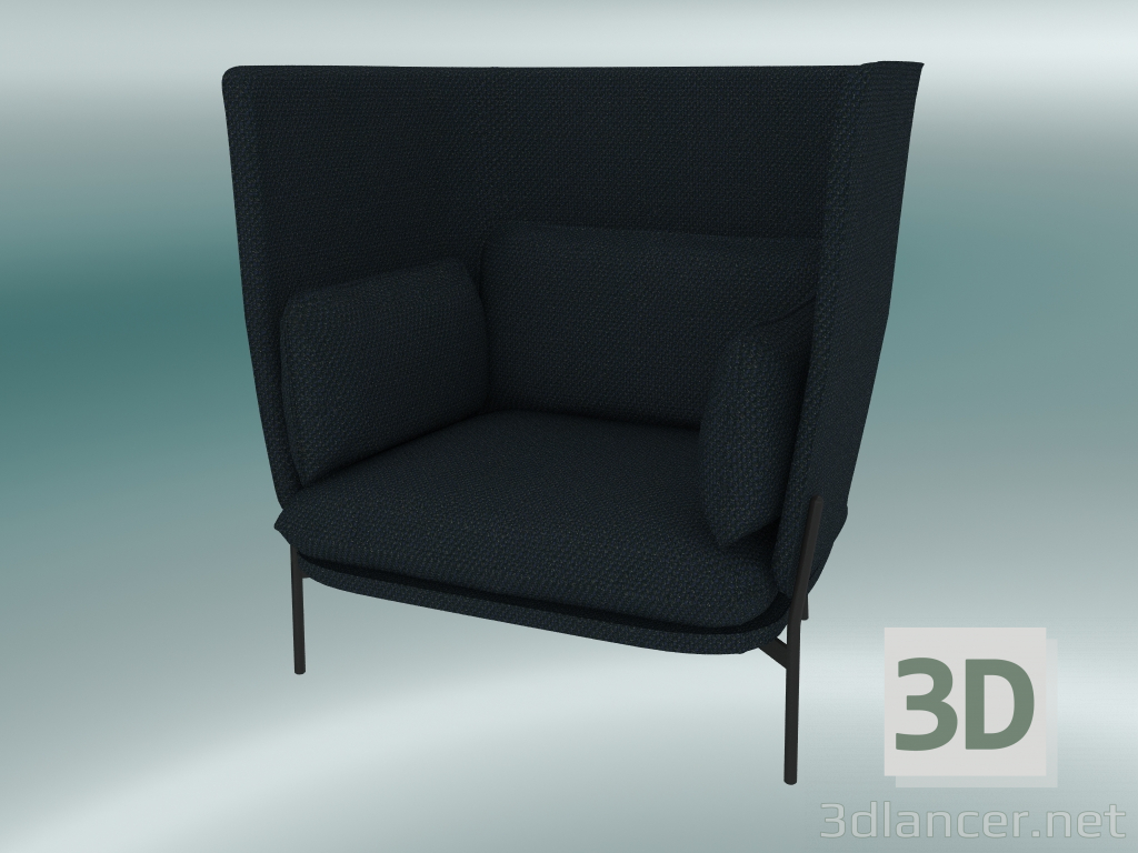 3D Modell Sessel Cloud (LN5, 90 x 111 H 120 cm, warme schwarze Beine, Sunniva 2 192) - Vorschau