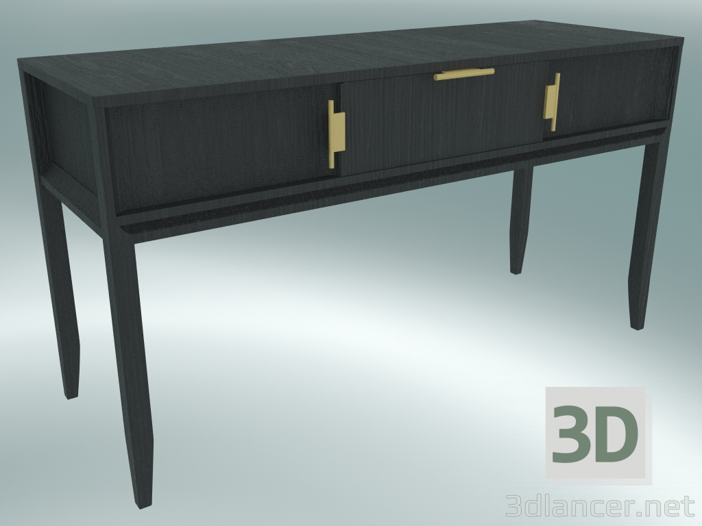 3d model Console with 3 drawers (Dark Oak) - preview