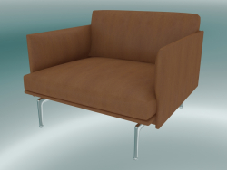 Esquema del sillón (cuero coñac refinado, aluminio pulido)