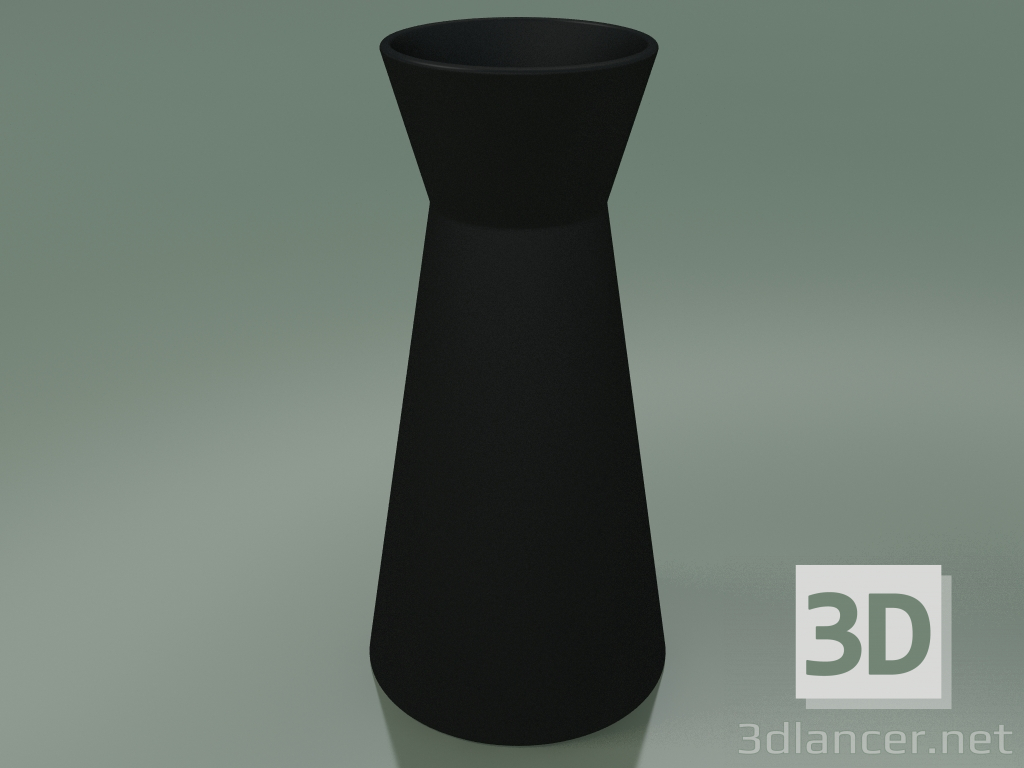 modello 3D Vaso Giravolta - Vaso D (Nero opaco) - anteprima