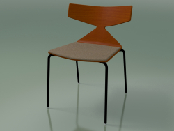 Sedia impilabile 3710 (4 gambe in metallo, con cuscino, arancione, V39)