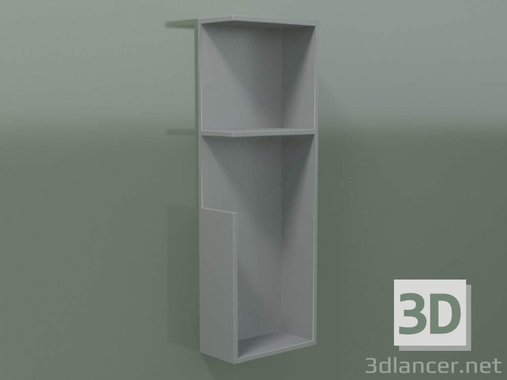 modello 3D Mensola verticale (90U19003, Silver Grey C35, L 24, P 12, H 72 cm) - anteprima