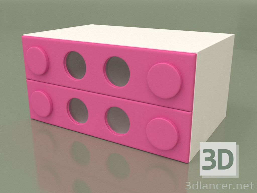 3d model Small chest of drawers (Pink) - preview