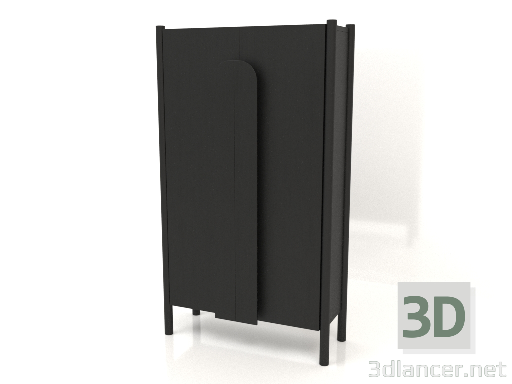 3D Modell Garderobe mit langen Griffen B 01 (800x300x1400, Holz schwarz) - Vorschau