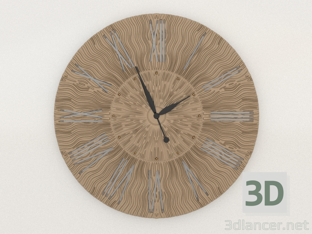 modèle 3D Horloge murale TWINKLE (or) - preview