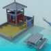 3d model Sandbox and swing - preview