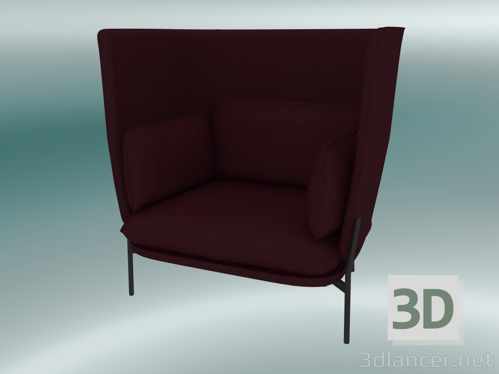 modèle 3D Fauteuil Cloud (LN5, 90x111 H 120cm, pieds noirs chauds, Sunniva 2 662) - preview