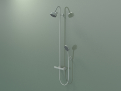 Shower pipe with thermostat and 3jet overhead shower (34640800)