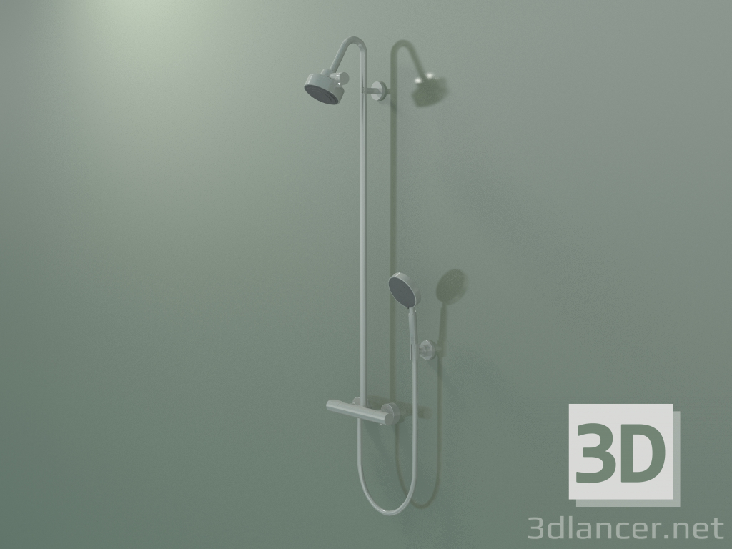 3d model Shower pipe with thermostat and 3jet overhead shower (34640800) - preview
