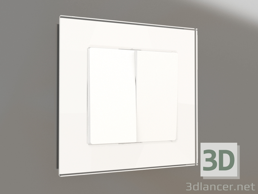 3d model Two-gang switch (matte white) - preview