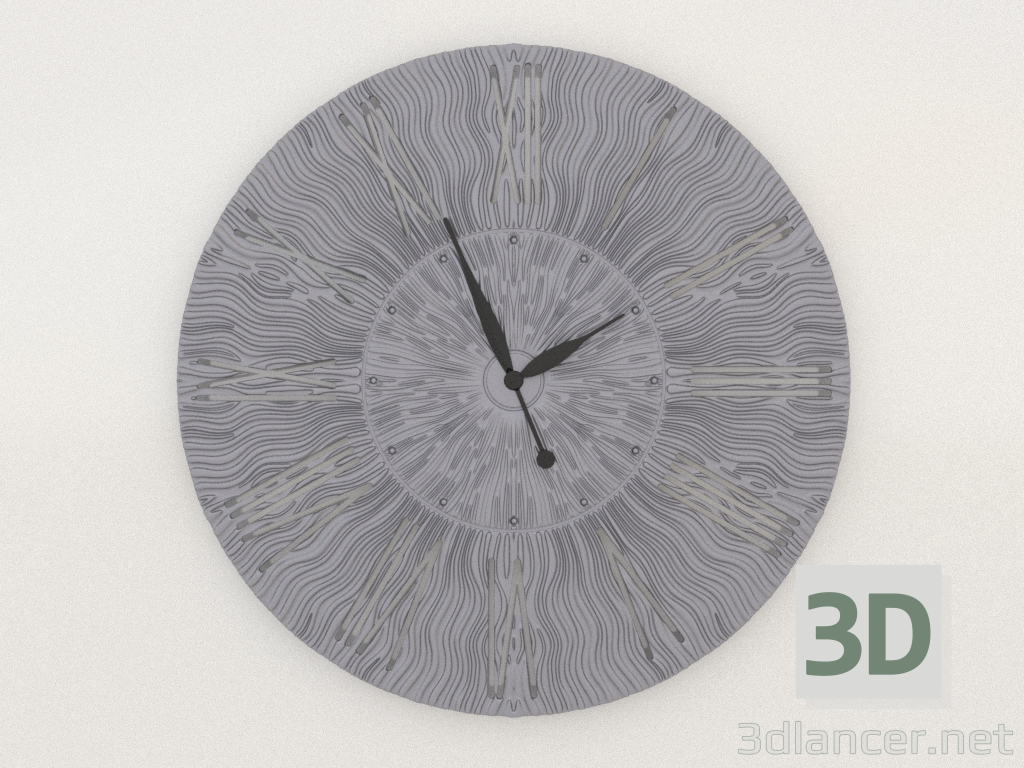 modello 3D Orologio da parete TWINKLE (argento) - anteprima
