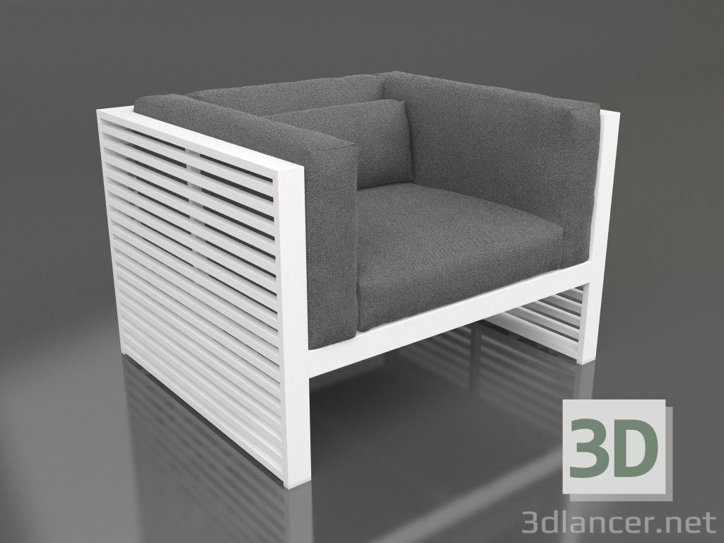 modello 3D Poltrona lounge (Bianco) - anteprima