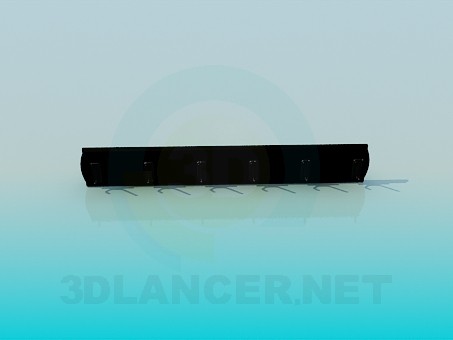 3d model Hanger with hooks - preview 3d model Hanger with hooks - preview