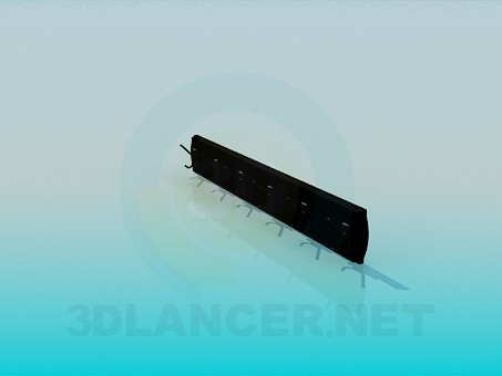 3d model Hanger with hooks - preview 3d model Hanger with hooks - preview