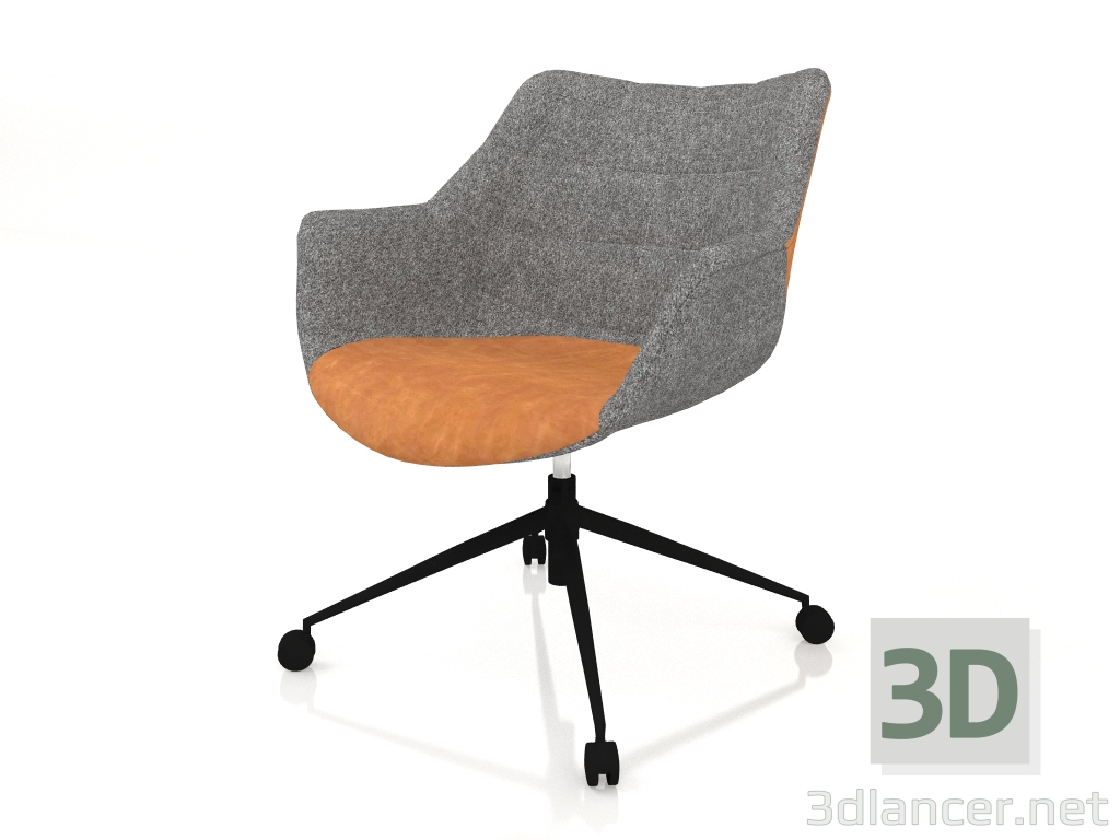 modèle 3D Chaise de bureau Doulton (Vintage Brown) - preview