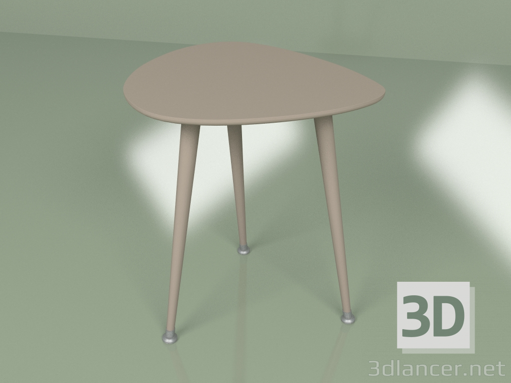 3d модель Приставной стол Капля монохром (кофейный) – превью