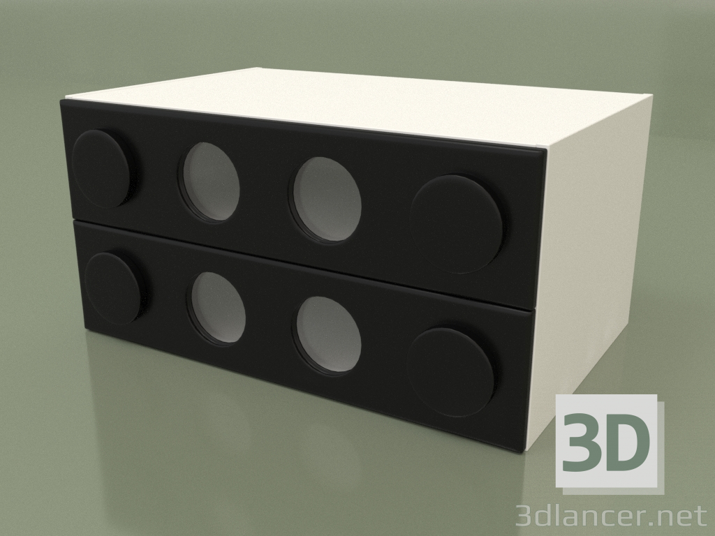 3d model Small chest of drawers (Black) - preview
